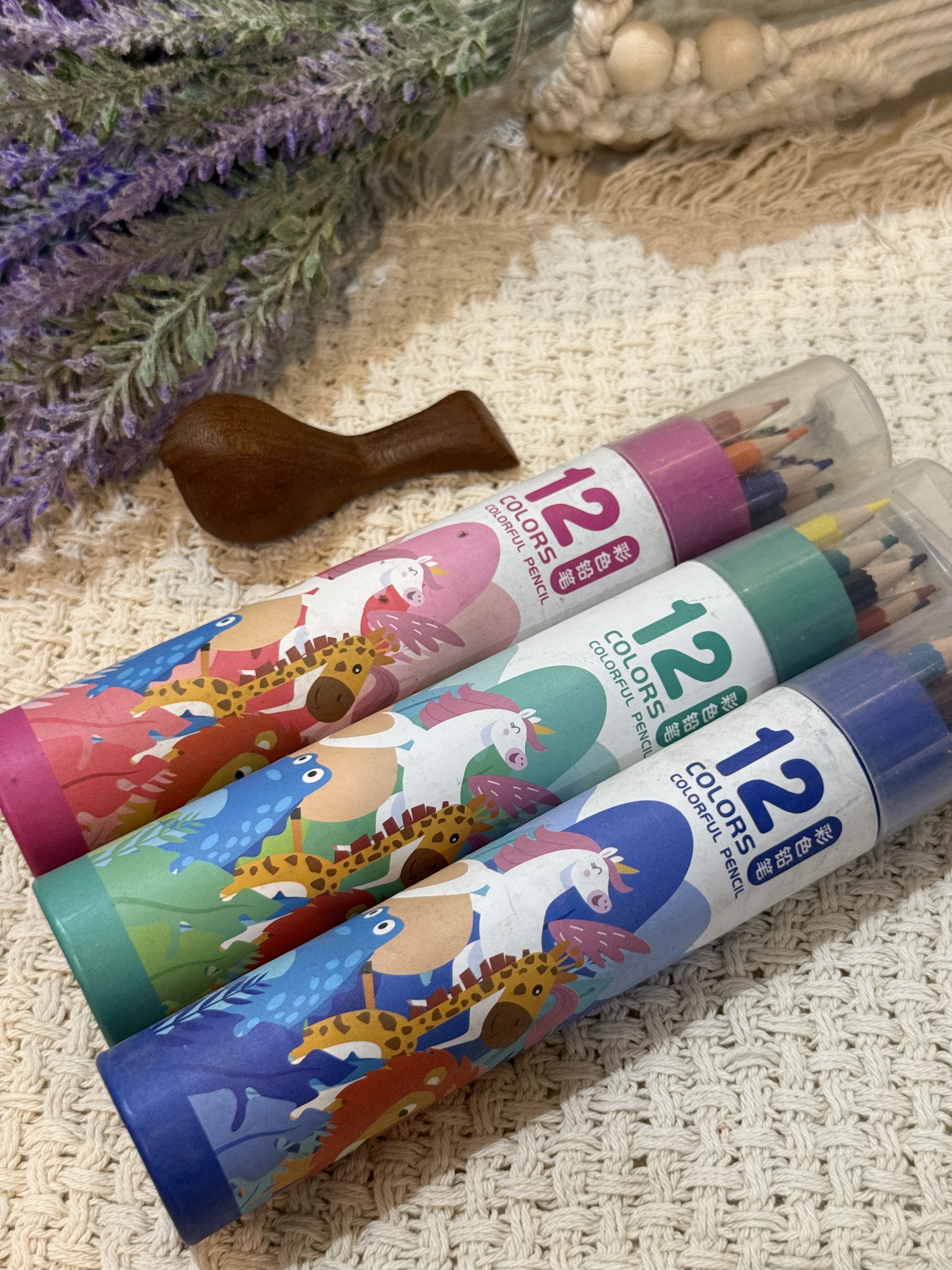مداد رنگی لوله ای تراش دار 12 رنگ